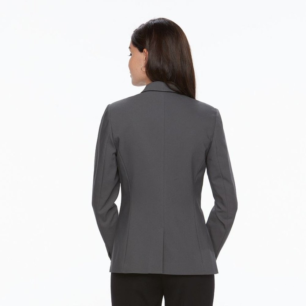 Apt. 9 Size 0 Black Fitted Lined Torie Blazer One Button Slit Back Professional - Picture 3 of 8